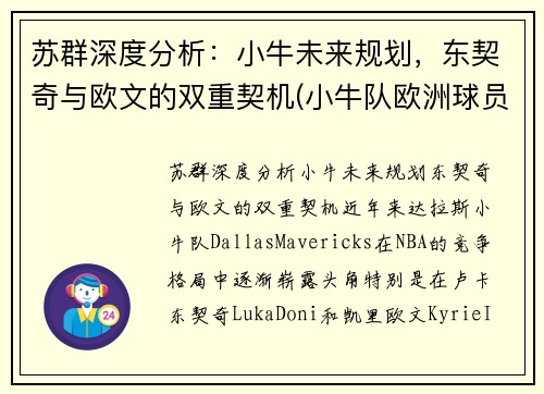 苏群深度分析：小牛未来规划，东契奇与欧文的双重契机(小牛队欧洲球员)